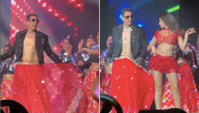 Akshay Kumar Danced With Nora Fatehi Wearing Ghaghra Watching Video