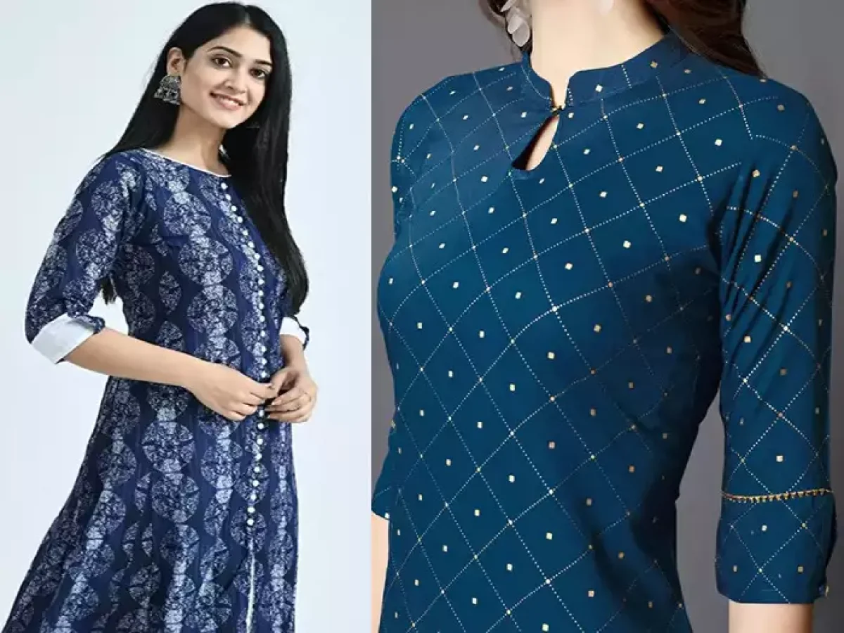 Blue kurti outlet image