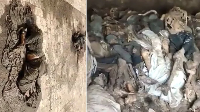 PAK VIDEO Hundreds of dead bodies found in rotten condition on the roof of the hospital, human organs found scattered here and there