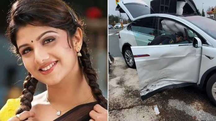 Bollywood actress Rambha has an accident, badly damaged car, daughter is hospitalized