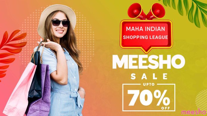 Meesho launches new offer Online Sale Meesho announced 70% Discount. Available only on Shopping Today