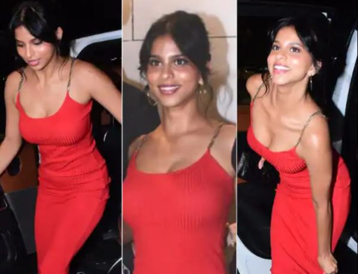 Suhana Khan wreaks havoc in deep-neck tight dress! Bending down, she  started fixing the dress, then it was visible…….. - informalnewz