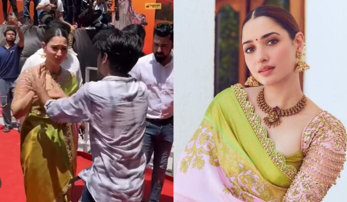 Tamannaah Bhatia Video Fan breaks security barricade to meet Tamannaah Bhatia, holds her hand and...Watch