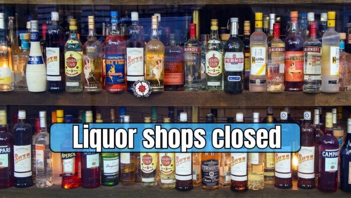 Liquor shops will remain closed in Delhi for three days from tomorrow, order issued