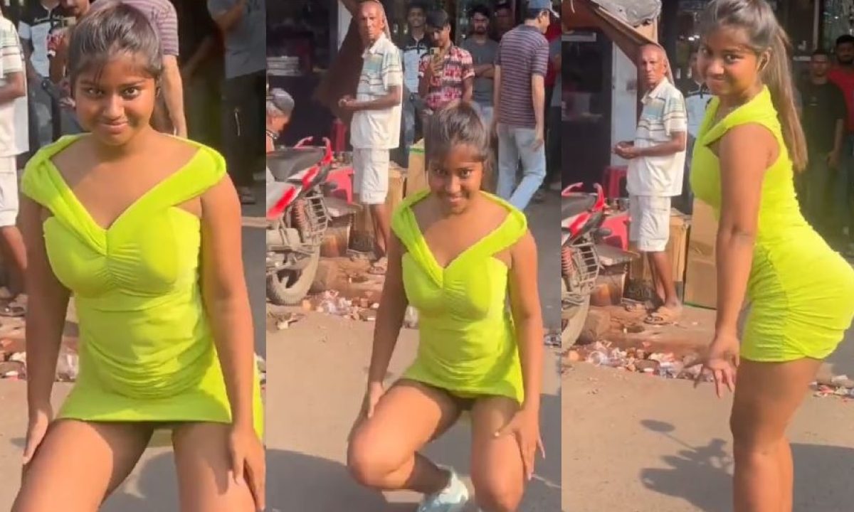 Girl Dance: Girl showed bold dance wearing mini dress on the roadside,  people went crazy after watching viral video - informalnewz