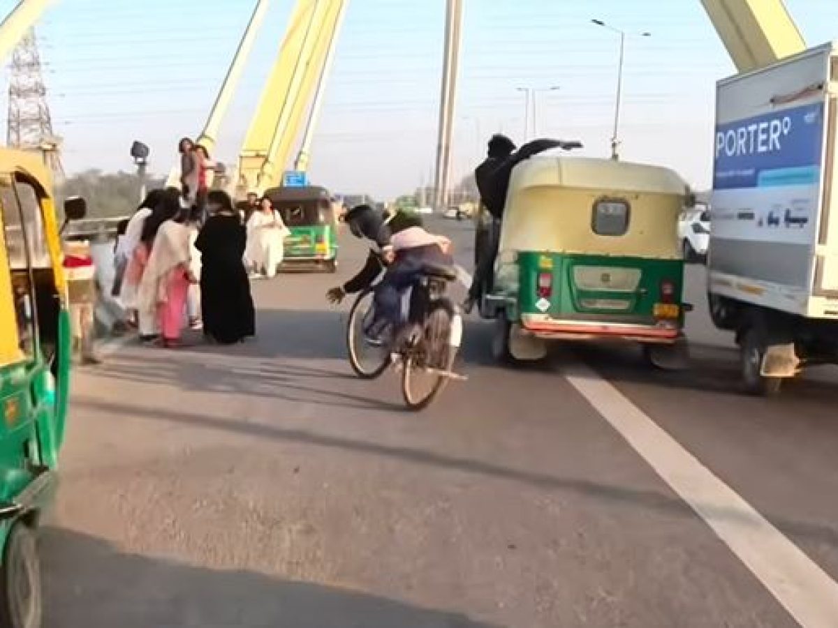 Viral Video Of Man Riding Mini Pink Bullet On Delhi Street Stuns Internet