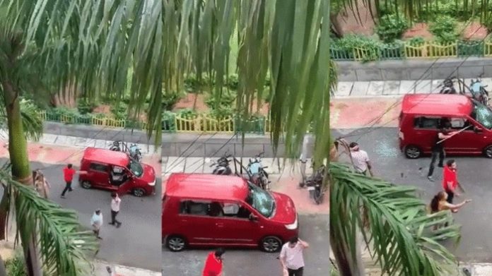 Clash between 2 families over car parking in Noida society - video of the fight goes viral