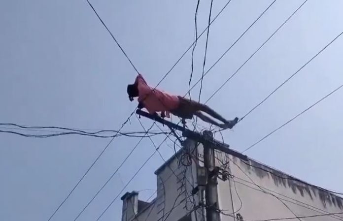 Viral video: Video of drunk man lying on electric wires goes viral