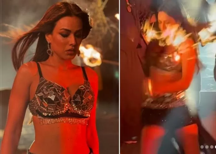 Nia Sharma escaped from being a victim of an accident, her face was saved from getting burnt by the flames - Watch